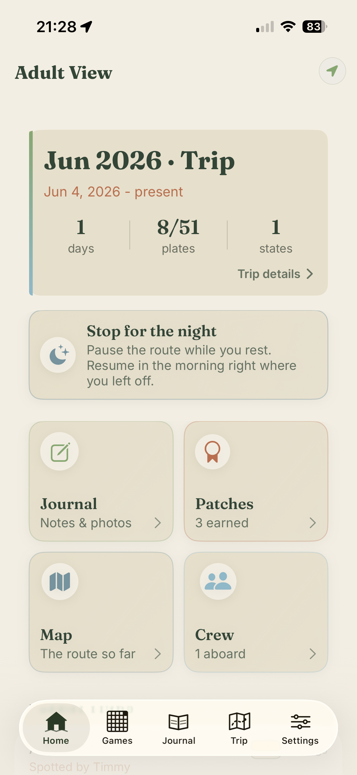 Switchback app - a family road-trip in progress
